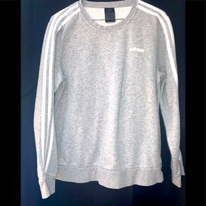 Size Large, Grey Sweatshirt with white stripes